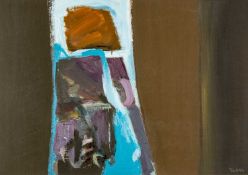 ‡ TOM NASH (b.1931) oil on card - entitled verso, 'Through Harvest'