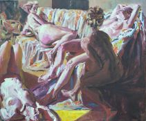 ‡ KEVIN SINNOTT (b.1947) large oil on canvas - entitled verso 'Seraglio'