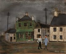 ‡ JACK JONES (1922-1993) pastel - entitled verso 'Corner Shop'