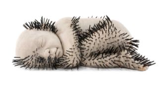 ‡ MANDY LANE (b.1980) clay sculpture - 'Armed II', a sleeping baby covered in nails
