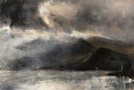 ‡ WILLIAM SELWYN (b. 1933) watercolour and mixed media - entitled verso 'Llyn Padarn II'