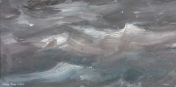 ‡ JOHN KNAPP-FISHER (1931-2015) oil on card – entitled verso ‘Storm’