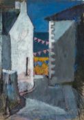 ‡ JOHN ELWYN (1916-1997) acrylic on paper - Newquay, Pembs., 1980s
