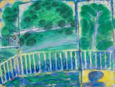 ERNEST ZOBOLE (1927-1999) oil on canvas - entitled verso 'From Flat No. 11 No. 2'