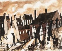 ‡ KARL DAVIES (b. 1971) watercolour - entitled verso 'Rhondda Evening'