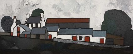 ‡ TOM JONES (1936-2017) oil on panel - Farm at Llansadwrn