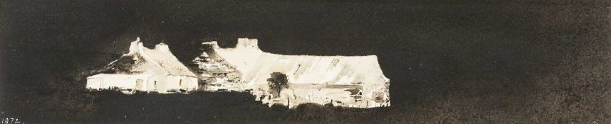 ‡ JOHN KNAPP-FISHER (1931-2015) watercolour - farmstead at night, signed and dated 1972, 10 x