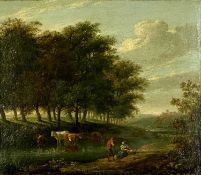 ATTRIBUTED TO FRANCESCO ZUCCARELLI (1702-1788) oil on panel - baroque landscape, unsigned