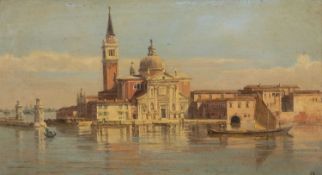 ANTONIETTA BRANDEIS (Czech/Italian 1848–1926) oil on panel - entitled 'Isola di San Giorgio,