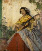 WILLIAM EWART LOCKHART RSA ARWS RSW RE (Scottish, 1846-1900) oil on canvas - Spanish Guitar