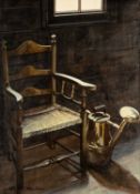 ‡ MICHAEL JOHN HUNT (English b. 1941) oil on panel - 'The Water Can', signed, 39.5 x 29cms