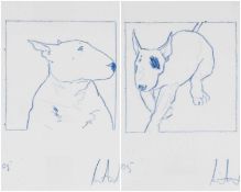 RAY RICHARDSON (b. 1964) pencil - 'Sonny' and 'Streetrunner', Bull Terriers, signed and dated '05