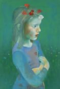‡ GRAHAM OVENDEN (1943-2022) oil on paper - 'Duska as Ophelia', signed with initials