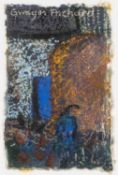 GWILYM PRICHARD mixed media on card - entitled verso 'Le Port Bleu', signed, 13 x 8cms