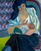 CLAUDIA WILLIAMS oil on canvas - entitled verso 'Mother and Child', signed, signed and dated verso