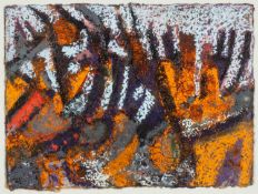 GWILYM PRICHARD mixed media - semi-abstract boat carcass, unsigned, 14 x 19cms