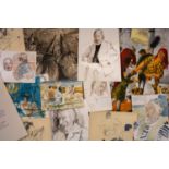 GWILYM PRICHARD / CLAUDIA WILLIAMS portfolio of approx. 40 sketches and drawings, various sizes -