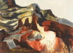 GWILYM PRICHARD watercolour - autumnal landscape, fully signed, 26 x 36cms