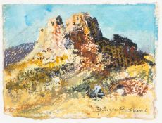 GWILYM PRICHARD mixed media on card - entitled verso 'Douret in the Sun, Tunisia', signed in full,