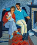 CLAUDIA WILLIAMS oil on canvas - entitled verso 'Family', signed, signed and dated '03 verso, 46 x