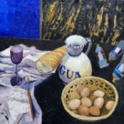 CLAUDIA WILLIAMS oil on canvas - entitled verso, 'Pitcher Dans L'atelier', signed and dated verso