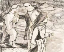 CLAUDIA WILLIAMS ink wash and pen on paper - entitled, 'The First Easter Morning', signed and