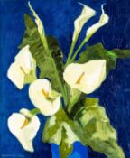 GWILYM PRICHARD oil on canvas - entitled verso 'Lilies', signed, 64 x 53cms