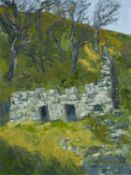 GWILYM PRICHARD oil on canvas - entitled verso 'Ffynnon Cybi', signed with initials, fully signed