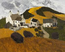 GWILYM PRICHARD oil on canvas - farm in landscape, signed, 61 x 76cms Note from the family: believed