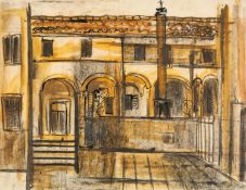 GWILYM PRICHARD mixed media - villa, Tunisia, signed and dated 24 July 1963, 37 x 48.5cms