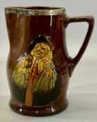 ROYAL DOULTON ALE JUG BY NOKE, body decorated with figure of man with tankard and pipe, verse