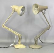 RETRO HERBERT TERRY ANGLEPOISE CREAM DESK LAMP on square base, and one other beige similar on