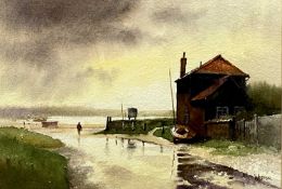 DAVID WESTON (1935-2011) watercolour - entitled verso 'Light After Rain, Burnham Overy Staith',