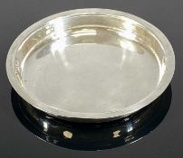EDWARD VII CIRCULAR SILVER DISH, plain form with fold-over rim, Johnson Durban & Co. Ltd.,