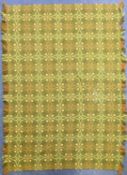 WELSH WOOLLEN BLANKET, green, yellow, and brown geometric pattern, 234 x 160cms Provenance: deceased