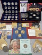 COIN COLLECTION, including cased set of six Queen Mother commemorative 2006 coins, five King Charles
