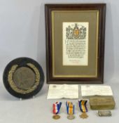 WWI MEDAL GROUP, including Mons Star to 17861 Pte. H. A. Jones, Liverpool Regiment, with framed