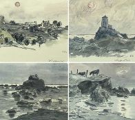 SIR KYFFIN WILLIAMS RA (1918-2006) four limited edition (263/750) colour prints - cattle on a