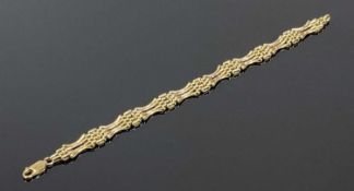 9CT GOLD TWO-TONE GATE BRACELET with lobster claw clasp, 20cms (l), 12.3gms Provenance: private