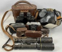 VINTAGE BINOCULARS & CAMERAS, including Carl Zeiss Jena binoculars in case, Kodak Retina II