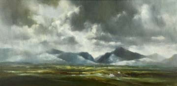 DAVID WESTON (1935-2011) oil on canvas - Snowdonia from Anglesey, signed and dated '70 lower