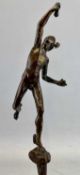 BRONZED SPELTER FIGURE OF MERCURY, 47cms (h) Provenance: deceased estate Denbighshire