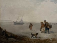 WILSON CARR (pseudonym for Paul H. Ellis) watercolour - entitled 'On the Shore, Llanddulas' on