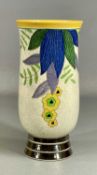 ROYAL DOULTON ART DECO VASE D5619, yellow banded rim, body decorated with trailing flowers on a