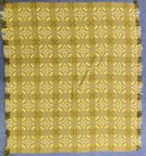 WELSH WOOLLEN BLANKET, mustard, brown, yellow, and cream geometric pattern, 236 x 230cms Provenance: