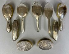NINE VARIOUS SILVER-BACKED HAIR / CLOTHES BRUSHES Provenance: private collection Conwy