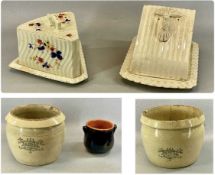 ANTIQUE KITCHENWARE, including two Doulton & Co. Lambeth 'Improved Bread Pans', 28 (h) x 36cms (