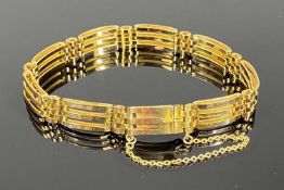 15CT GOLD GATE BRACELET with safety chain, approx. 17cms (l), 13.8gms Provenance: private collection