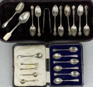 ASSORTED SILVER SPOONS, including cased set of six coffee spoons, Sheffield 1920, approx. 6ozt gross
