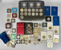 COLLECTION OF ASSORTED COINS, including commemorative crowns, Royal Canadian 1979 Mint set
